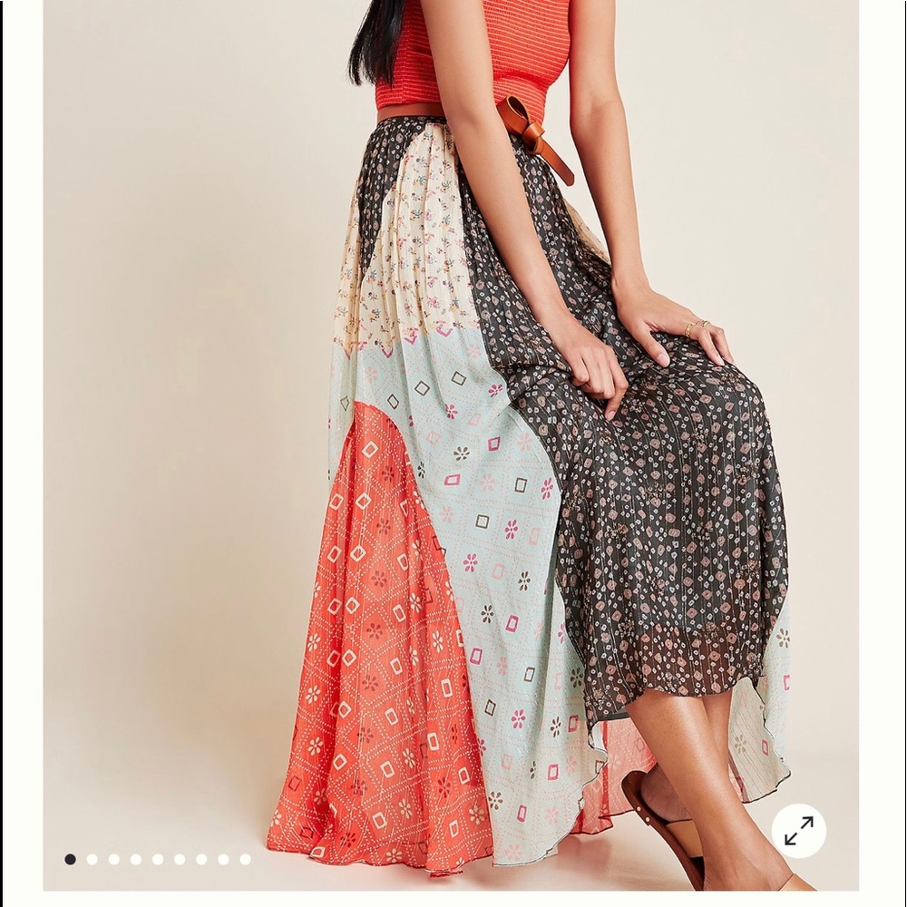 NWOT ANTHROPOLOGIE PLEATED MAXI SKIRT